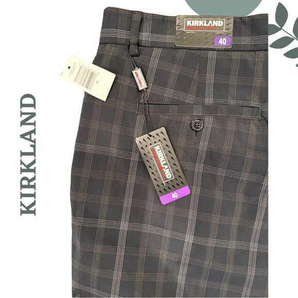 🛍️ 3/$40 Kirkland Men’s Plaid Golf Shorts | Flat Front Performance Fit Size 40 - Picture 4 of 5